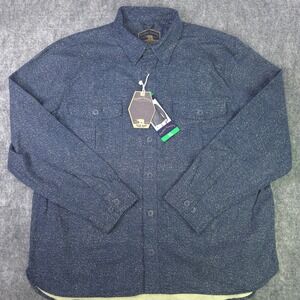 New Freedom Foundry Shirt XL Falnnel Chamois Blue Solid Long Sleeve Button Up